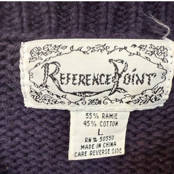 VTG Reference Point Floral‎ Sweater Sz L Cottagecore Fair Isle Coastal Grandma - Picture 3 of 6